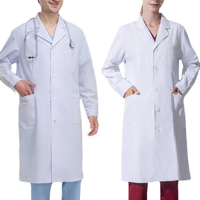 New Doctor Uniform White Coat Unisex White Coat Short Sleeves Long Sleeves For Spring And Summer