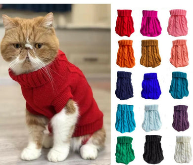 Pet Dog Warm Jumper Knit Sweater Clothes Puppy Cat Knitwear Costume Coat Apparel For Winter