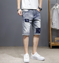 Load image into Gallery viewer, Men&#39;s Distressed Denim Light Faded Wash Stretch Ripped Casual Jean Shorts US