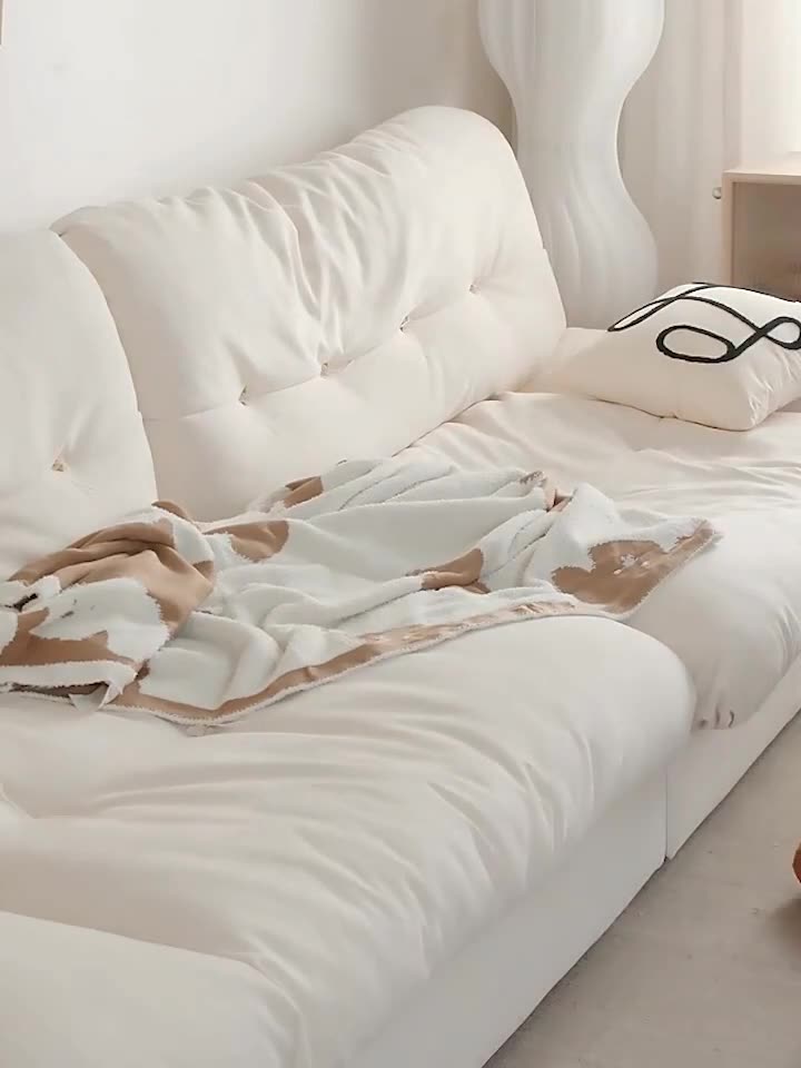 Cloth Comfortable White Sofa