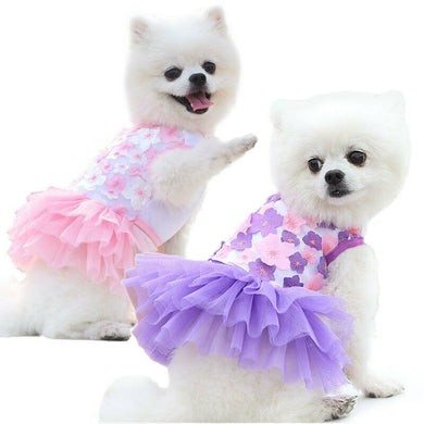 Cute Pet Puppy Small Dog Lace Princess Tutu Dress Skirt Clothes Apparel Costume For Summer