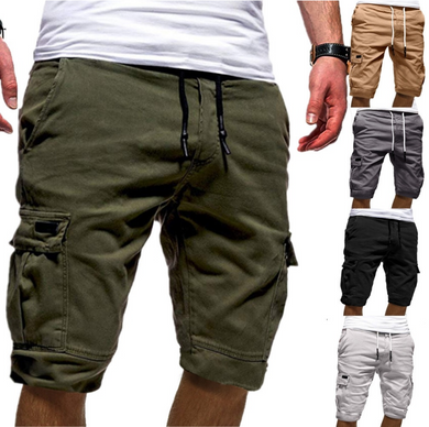Men's Slim Fit Shorts Summer Casual Half Pants Pockets Button Short Trousers US