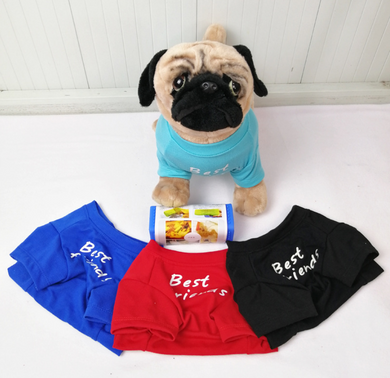 Pet Clothes Bulldog Round Collar 2Legs Color T-shirts Pug Small Dogs For Summer Spring