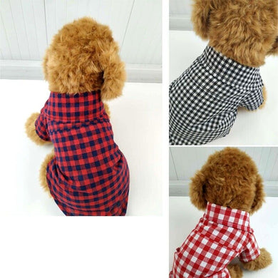 New Pet 2-legged Clothes Multi-colored Grid Shirt For Small Dog Teddy Cat Summer Shirt