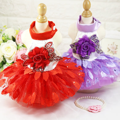 New Pet Puppy Small Dogs And Cats Lace Princess Tutu Dress Skirt Clothes Apparel Costume