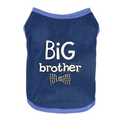 Small Dogs And Cats Cloth Big Brother Letter Printing Vest For Puppy Spring And Summer