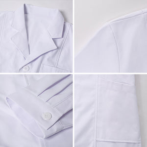 New Doctor Uniform White Coat Unisex White Coat Short Sleeves Long Sleeves For Spring And Summer