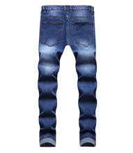 Load image into Gallery viewer, Men&#39;s Distressed Ripped Skinny Jeans Frayed Destroyed Slim Denim Pants Trousers