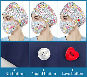 New Woman Men Solid Color Nurse Caps Adjustable Elastic Cap Surgical Caps For Unisex