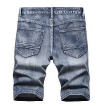 Load image into Gallery viewer, Men&#39;s Ripped Denim Shorts Summer Fashion Stretch Slim Fit Short Jeans Half Pants