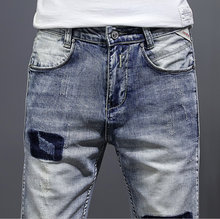 Load image into Gallery viewer, Men&#39;s Distressed Denim Light Faded Wash Stretch Ripped Casual Jean Shorts US