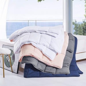 Pre Washed Down Alternative Comforter Set Twin -Reversible Shabby Chic Quilt Desgin -Box Stitched with 4 Corner Tabs -Lightweight for All Season -Light Gray Duvet Comforter with 2 Pillow Shams