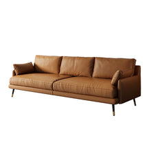 Load image into Gallery viewer, Brown Real Leather Soft Comfortable Sofa