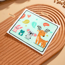 Load image into Gallery viewer, Compressed Wood Pulp Sponge Wipe Cartoon Dish Wipe Kitchen Clean Sponge Sheet Water Absorbent Oil Sponge