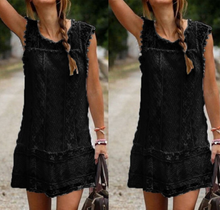 Load image into Gallery viewer, New Women Sleeveless Elegant Bud Silk Lace Dress For Summer Black And White Dress