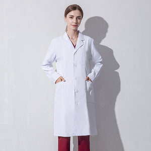 New Doctor Uniform White Coat Unisex White Coat Short Sleeves Long Sleeves For Spring And Summer