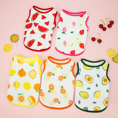 New Cartoon Small Dog Clothes Pet Puppy Cute Vest Dog Cats Fruit Apparel GIFTS For Summer