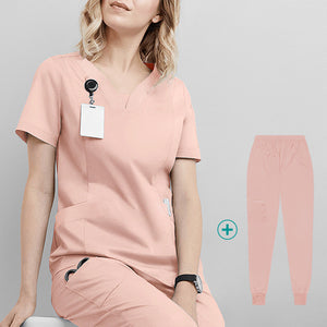 New Women Summer V-neck Nurse Uniform Set Breathe Freely Surgical Suit All-season Set