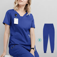 Load image into Gallery viewer, New Women Summer V-neck Nurse Uniform Set Breathe Freely Surgical Suit All-season Set