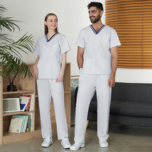 Load image into Gallery viewer, New Summer Men Women Thin V-neck Short Sleeve Nurse Shirt And Pants Suit Overalls Suit