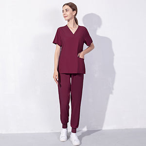 New Women Summer V-neck Nurse Uniform Set Cosmetic Dental Hospital Surgical Suit Unisex Set